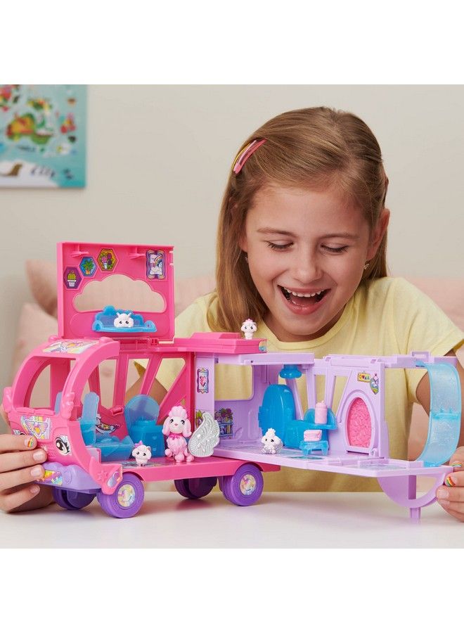 Colleggtibles Transforming Rainbow Cation Camper Toy Car With 6 Exclusive Characters 10 Accessories Kids Toys For Girls Ages 5 And Up