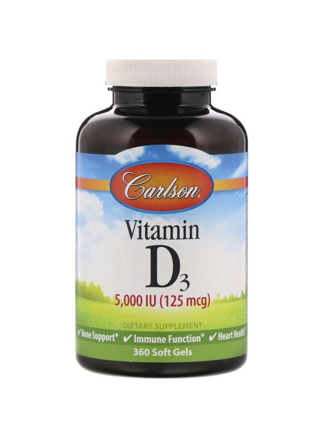 Vitamin D3 5000 IU (125mcg) - 360 Soft Gels
