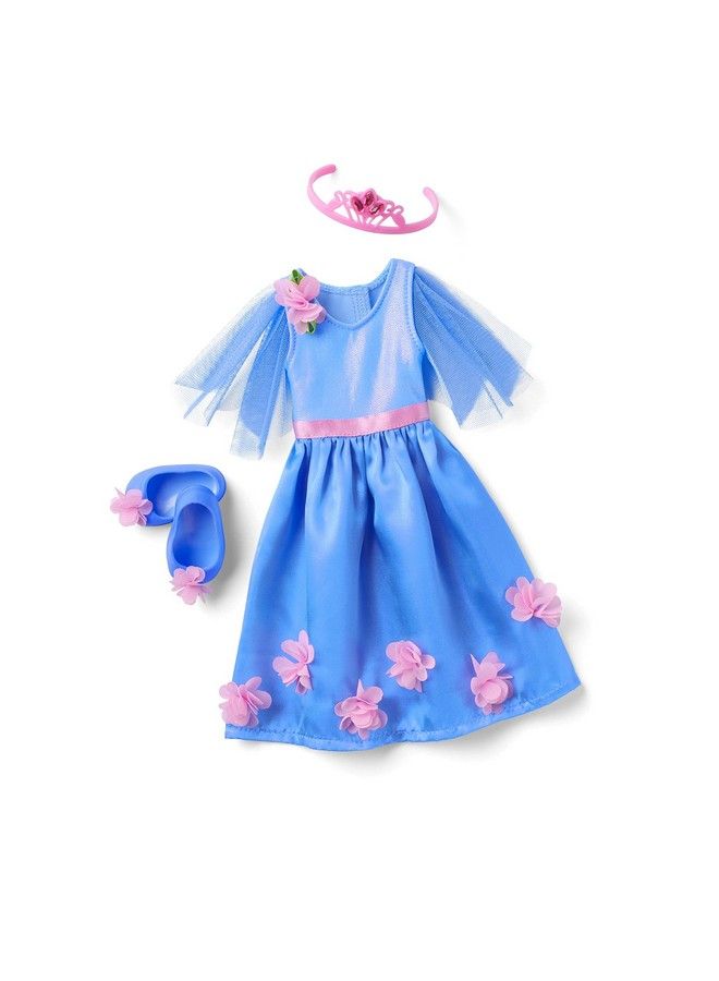 Wellie Wishers Princess In Bloom Outfit For 14.5 Inch Dolls With A Periwinkle Sparkly Dress Satin Skirt A Tiara With Pink Gemstones Ages 4+