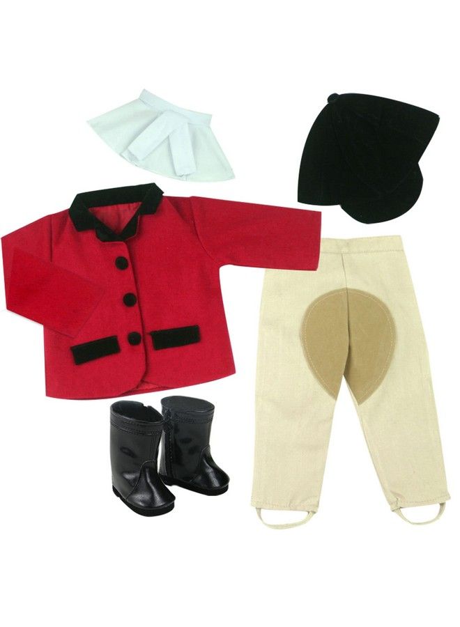 18 Inch Doll Riding Outfit & Black Doll Boots Doll Clothing Fits American Girl Dolls 5 Pc. Set Includes Boots