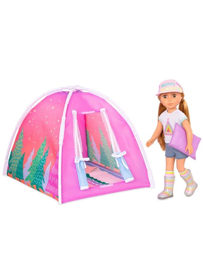 Astrid 14 Inch Poseable Doll Red Hair & Hazel Eyes Camping Outfit Matching Cap And Glitter Boots Toys Clothes And Accessories For Kids Ages 3+