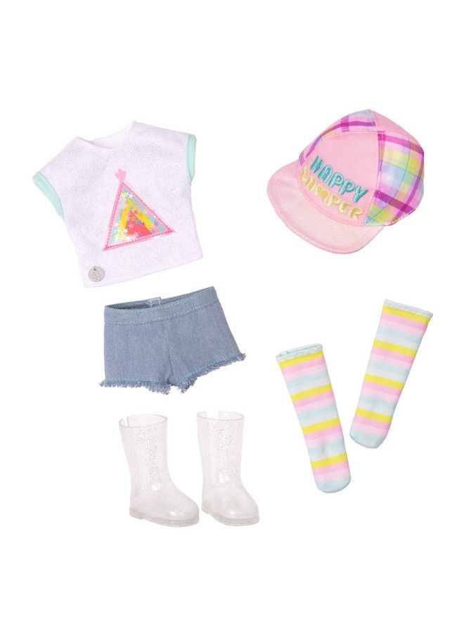 Astrid 14 Inch Poseable Doll Red Hair & Hazel Eyes Camping Outfit Matching Cap And Glitter Boots Toys Clothes And Accessories For Kids Ages 3+