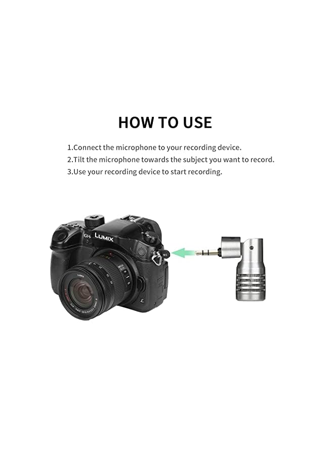 BY-P4A External Camera Microphone 3.5mm TRS Mini Camera Mic with Noise Reduction for DSLR Camera/Camcorder/YouTube/Vlogging/Video Recording…