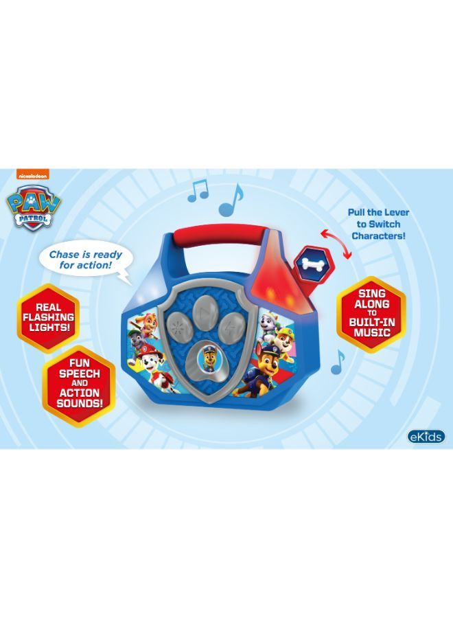 KIDdesigns Sing Along Mini Boombox with Real Working Microphone - Paw Patrol