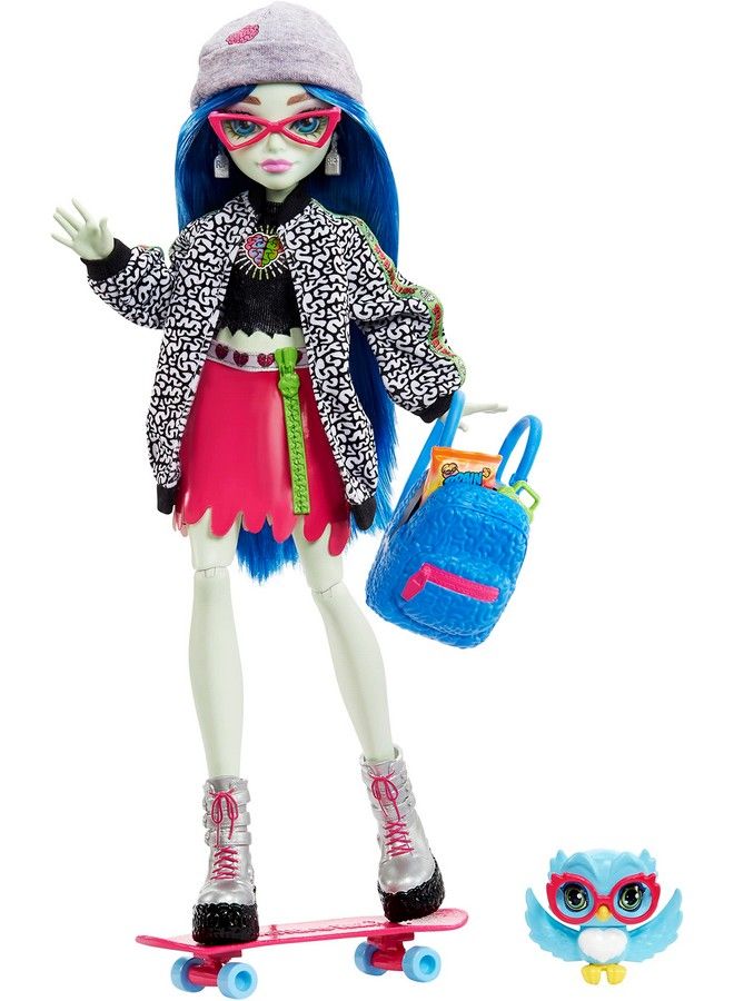 Ghoulia Yelps Doll (10.1 In) With Blue Hair Pet And Accessories