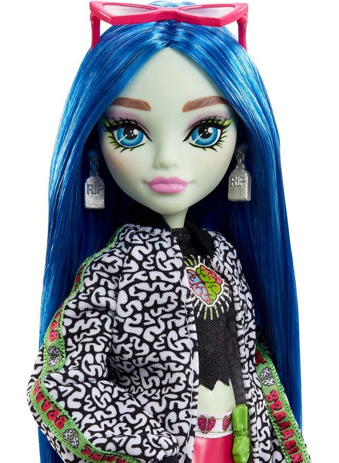 Ghoulia Yelps Doll (10.1 In) With Blue Hair Pet And Accessories