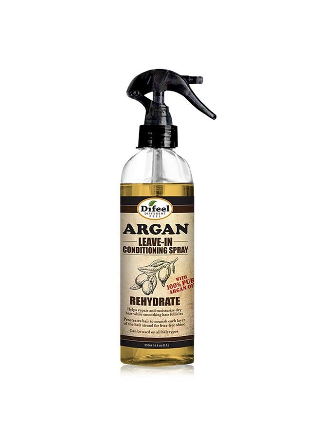 Rehydrate Leave In Conditioning Treatment 100% Pure Argan Oil 6 Oz. With Spray Cap & Dispensing Cap