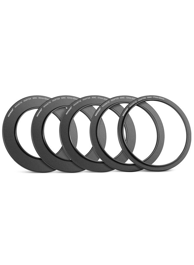 NEEWER Magnetic Step Up Filter Ring Adapter Kit: 58-82, 62-82, 67-82, 72-82, 77-82 Lens Filter Adapters, Compatible with K&F NEEWER Magnetic 82mm Filters on 77mm/72mm67mm/62mm/58mm Camera Lens