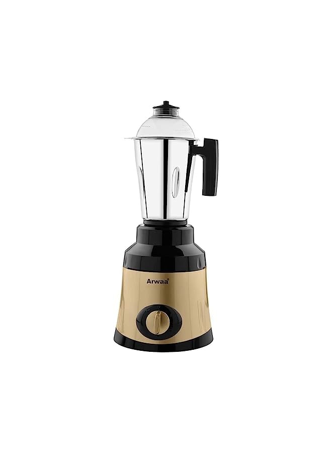 CLASSIC PRO 750W Gold with Coating Body,3-in-1 Mixer Grinder with Stainless Steel Jars & Blades 3 Speed, Copper winding motor Dry & Wet Fine Grinding Mixing Juicing–2 Year Warranty(Made in UAE)