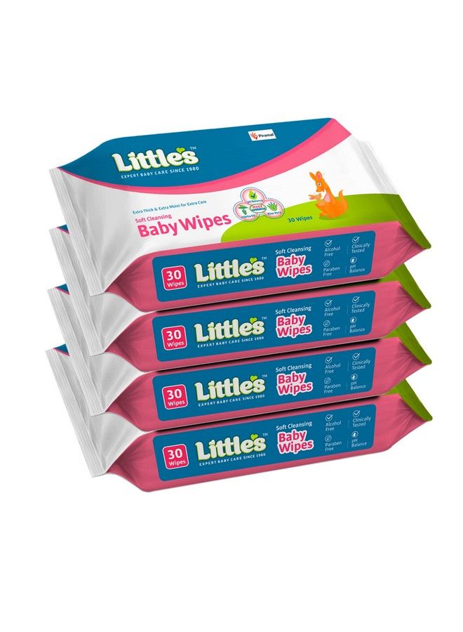 Soft Cleansing Baby Wipes (30 Wipes X Pack Of 4)