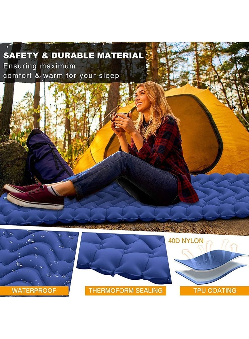 Camping Sleeping Pad, Extra Thickness 3.9 Inch Inflatable Sleeping Mat with Pillow Built-in Pump, Compact Ultralight Waterproof Camping Air Mattress for Backpacking, Hiking, Tent