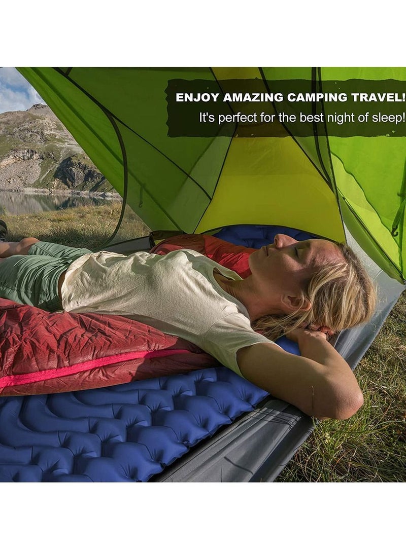Camping Sleeping Pad, Extra Thickness 3.9 Inch Inflatable Sleeping Mat with Pillow Built-in Pump, Compact Ultralight Waterproof Camping Air Mattress for Backpacking, Hiking, Tent