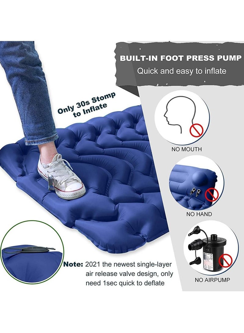 Camping Sleeping Pad, Extra Thickness 3.9 Inch Inflatable Sleeping Mat with Pillow Built-in Pump, Compact Ultralight Waterproof Camping Air Mattress for Backpacking, Hiking, Tent