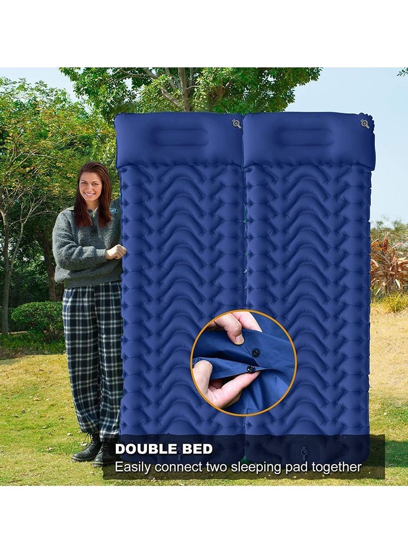 Camping Sleeping Pad, Extra Thickness 3.9 Inch Inflatable Sleeping Mat with Pillow Built-in Pump, Compact Ultralight Waterproof Camping Air Mattress for Backpacking, Hiking, Tent