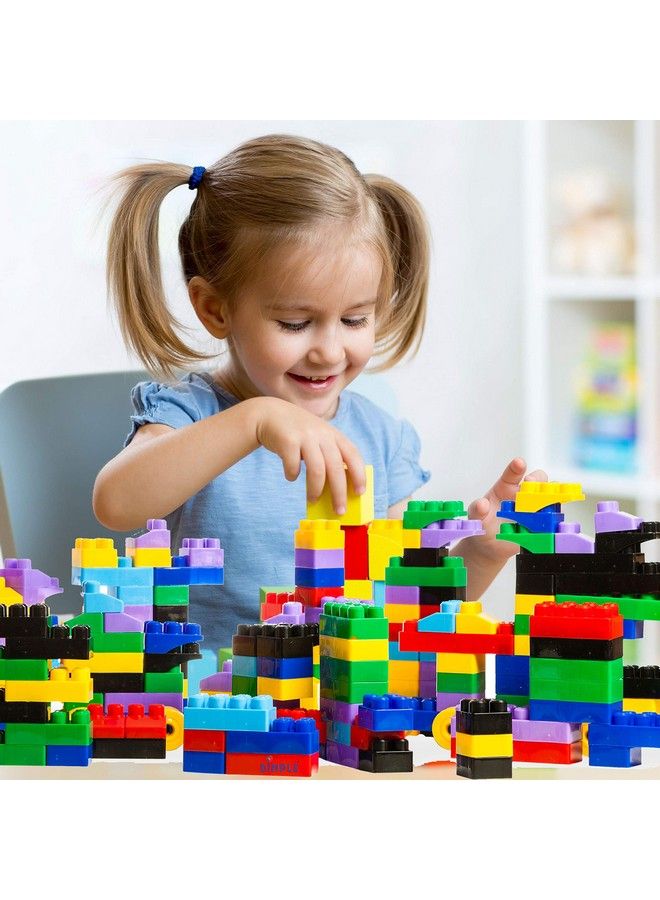 Large Blocks For Toddlers/Kids Stackable Multi Colored Interlocking Toys Safe Non Toxic Plastic Bright Colors Waterproof Boys And Girls Age 3 + (300 Pieces)