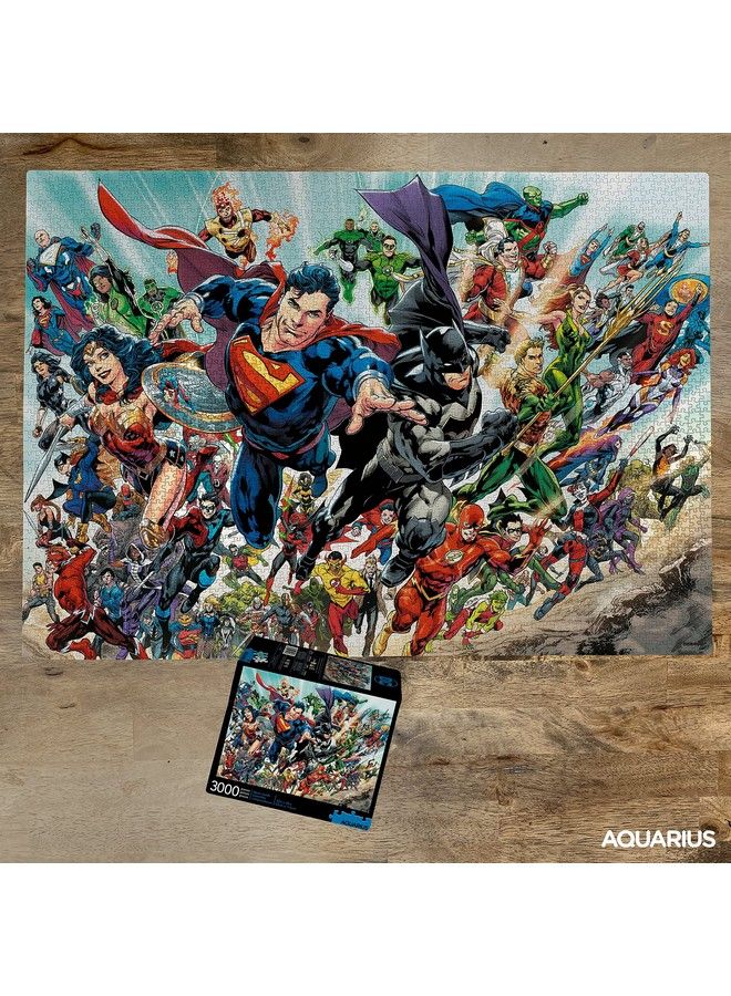 Dc Comics Puzzle Cast (3000 Piece Jigsaw Puzzle) Officially Licensed Dc Comics Merchandise & Collectibles Glare Free Precision Fit 32 X 45 Inches