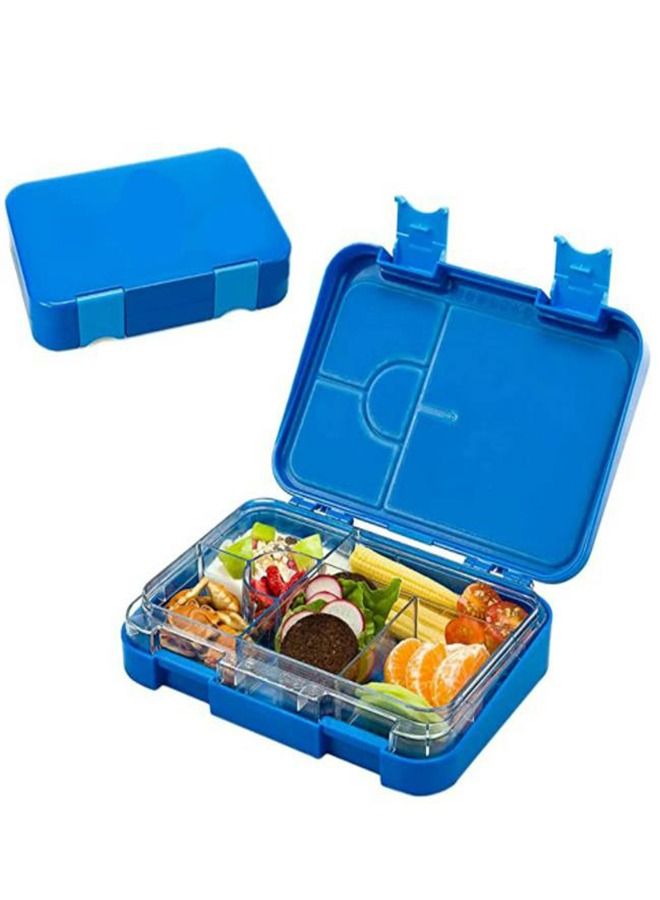 Children's Bento Lunch Box with 6 Compartments - Leak Proof Lunch Box for Boys, Girls, BPA-Free, Microwave Dishwasher Safe, Lunch Box for School (Blue)