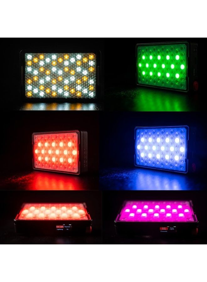 MC Pro RGBWW LED On Camera Video Light, Temperature 2000K-10000K Support Magnetic Attraction IP65 Protection 15 Built-in Light Effects and App Control