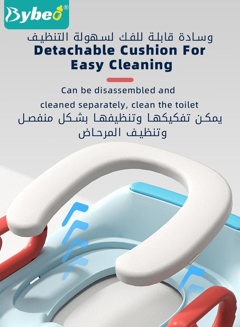 Kids Potty Training Seat, Upgrade Baby Toddler Toilet Seats for Boys & Girls With Sturdy Triangular Structure and Enlarged Anti Slip Pedal Adjustable Height