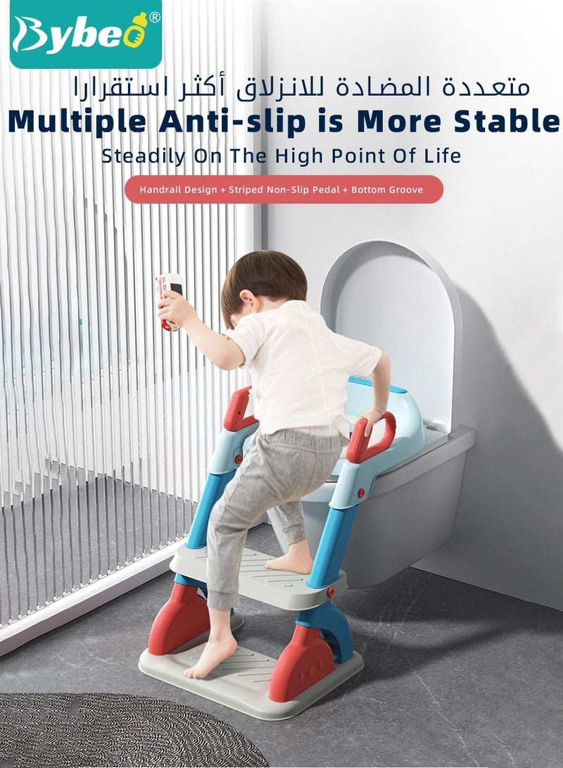 Kids Potty Training Seat, Upgrade Baby Toddler Toilet Seats for Boys & Girls With Sturdy Triangular Structure and Enlarged Anti Slip Pedal Adjustable Height