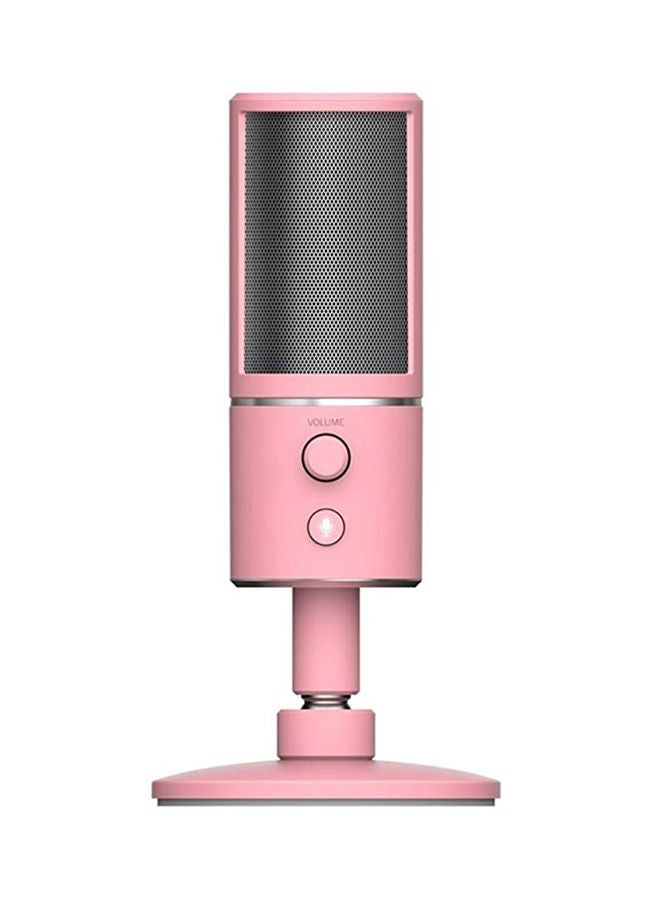 Razer Seiren X Quartz Compact USB Condenser Microphone, with Integrated Shock Absorber and Supercardioid Recording Pattern for Streamers, Pink