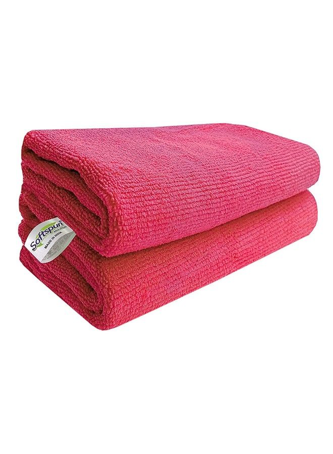 Microfiber Ultra Fast Drying Hand & Face Towel Cloth 40X40 Cms 2 Pieces (Red)