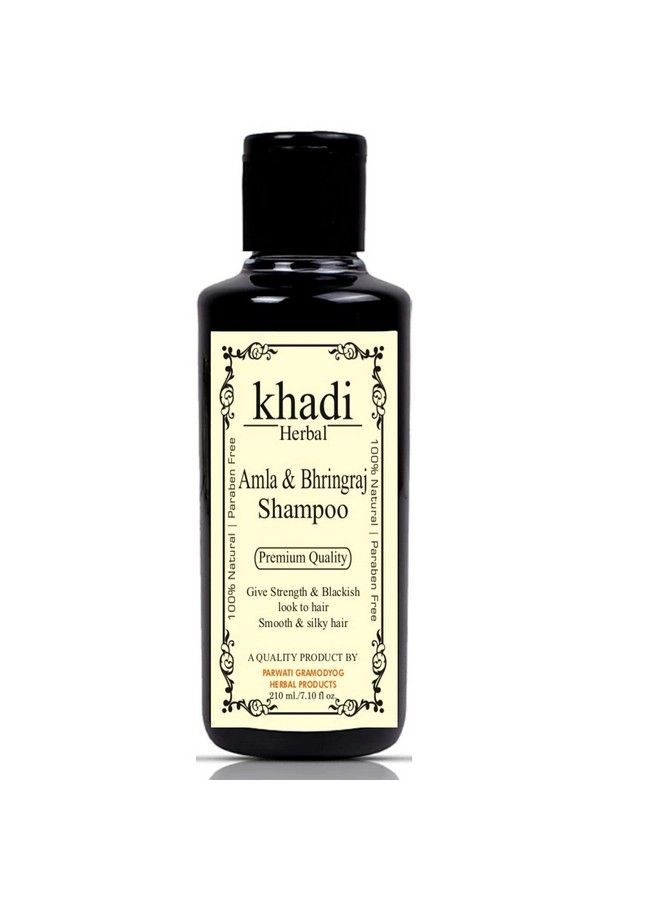 Amla And Bhringraj Shampoo Strengthens Hair Parabens Free Silicon Free Herbal Shampoo (210 Ml)