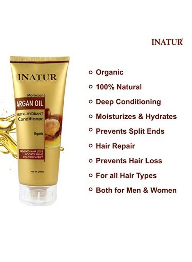 Argan Conditioner Boosts Shine Controls Frizz Sulphate Free With Organic Moroccan Argan Oil | 100% Paraben Free 200Ml