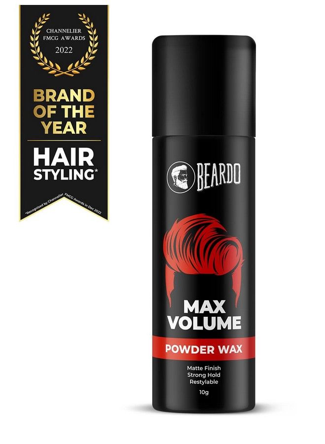 Max Volume Powder Wax 10 Gm ; Matte Finish ; Strong Hold ; Restylable ; Hair Styling Wax ; Hair Wax Powder For Men