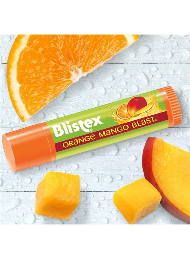 Orange Mango Blast Lip Balm, Vitamins C & E, Bulk Lip Balm, Super Smooth Moisturization, Refreshing Flavored Lip Hydration, 0.15 Ounce (Pack of 24)