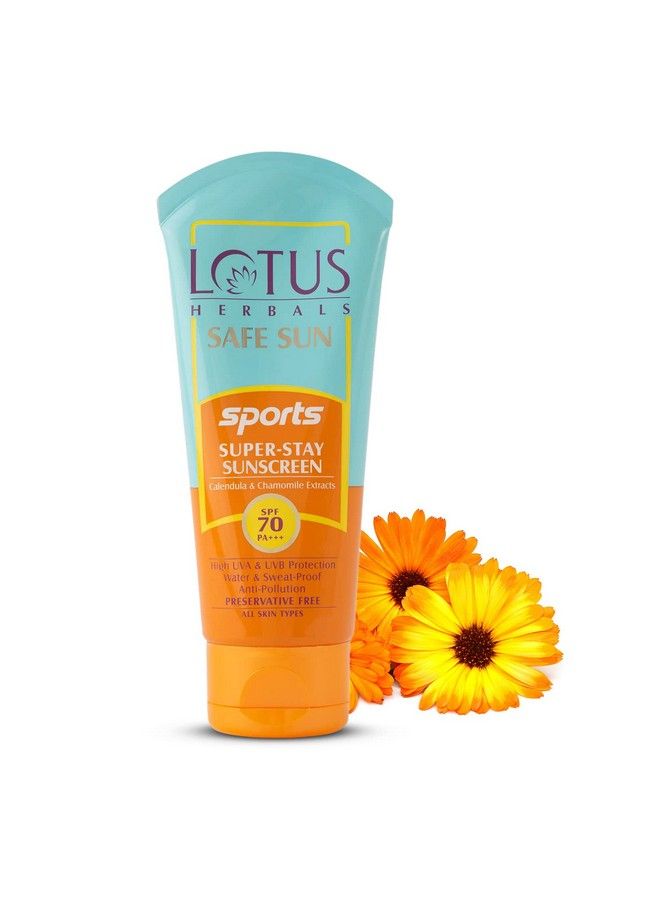 Safe Sun Sports Superstay Sunblock Spf 70 Pa+++ Preservative Free Antipollution 40Gwhite