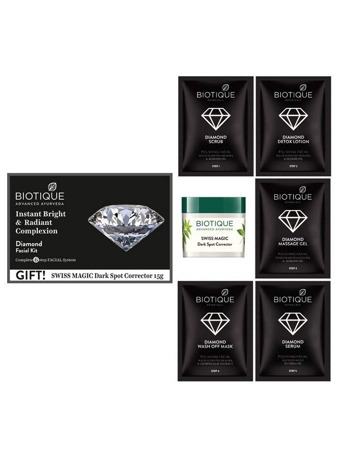 Diamond Instant Bright & Radiant Complexion Facial Kit 65G (Pack Of 2)