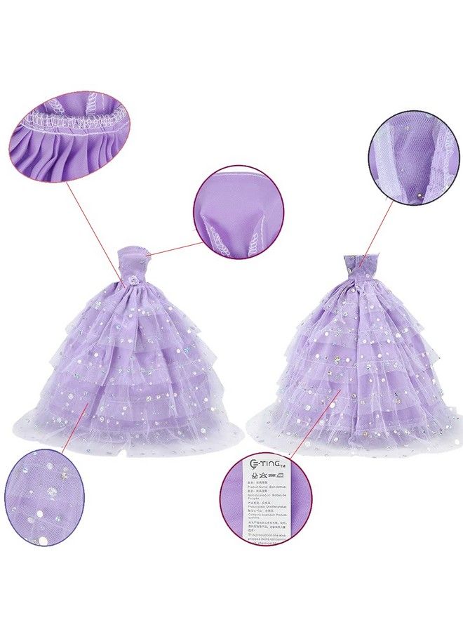 2 Pcs Beautiful Bride Clothing Party Ball Dresses For Girl Dolls