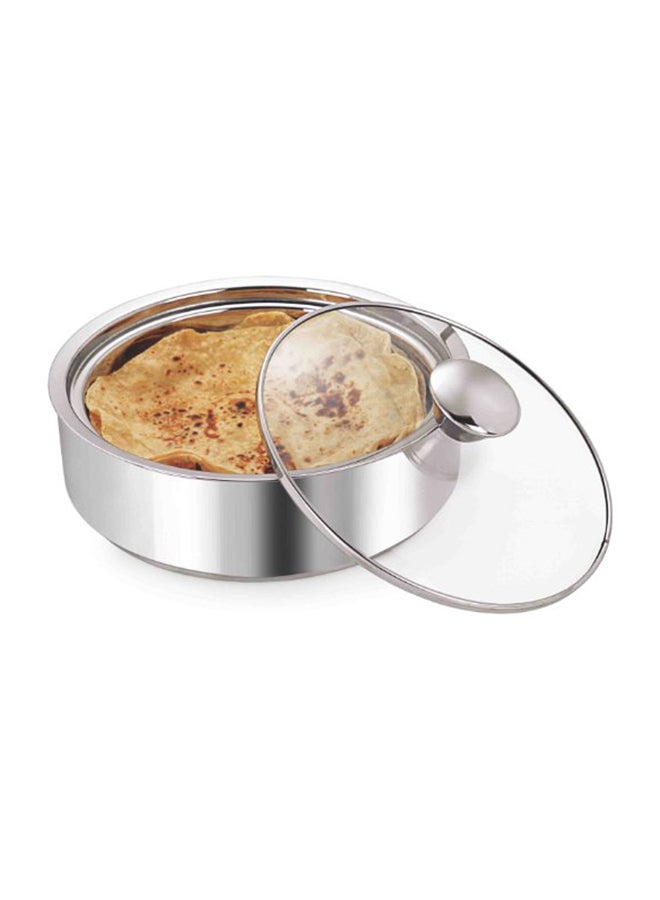 Insulated Chapati Small Casserole Silver 0.87X0.9X0.87inch