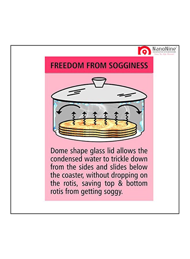 Insulated Chapati Small Casserole Silver 0.87X0.9X0.87inch