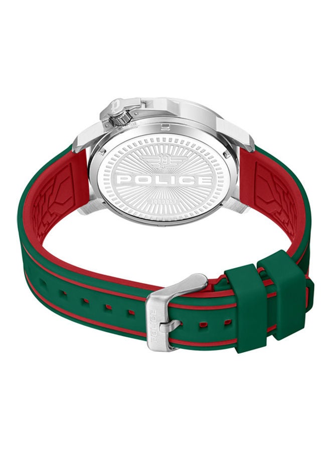 Men's Watch Dial With Green Silicone Strap - PEWJQ0005106