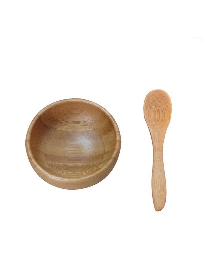 Mask Bowl Set Mini Eco Bamboo Skin Care Diy Mixing Tool Kit With Bamboo Spoon For Lady Women Girls