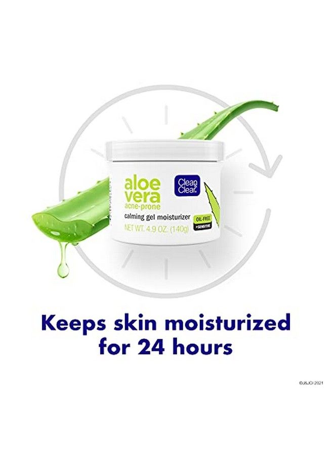 Aloe Vera Calming Gel Acne Facial Moisturizer For Acneprone & Sensitive Skin Oilfree Daily Moisturizing Gel 4.9 Oz