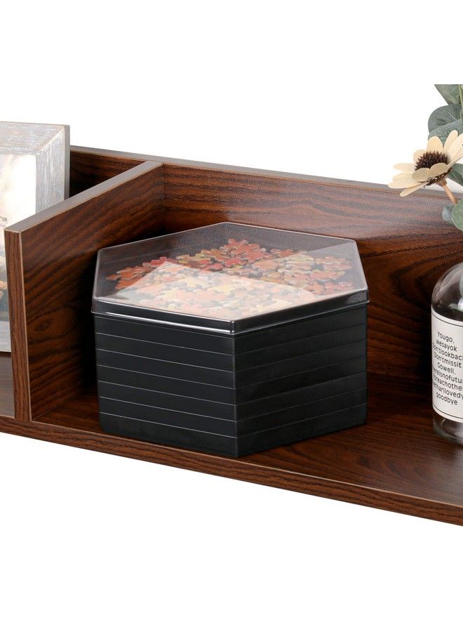 Becko Stackable Puzzle Sorting Trays Jigsaw Puzzle Sorters With Lid Puzzle Accessory For Puzzles Up To 1500 Pieces 8 Hexagonal Trays (Black)