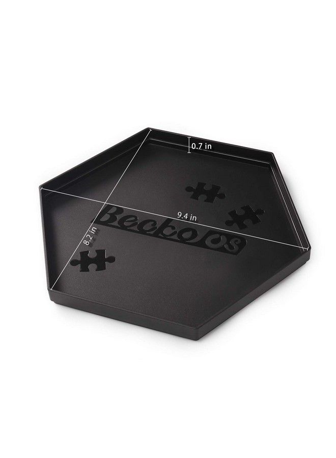 Becko Stackable Puzzle Sorting Trays Jigsaw Puzzle Sorters With Lid Puzzle Accessory For Puzzles Up To 1500 Pieces 8 Hexagonal Trays (Black)