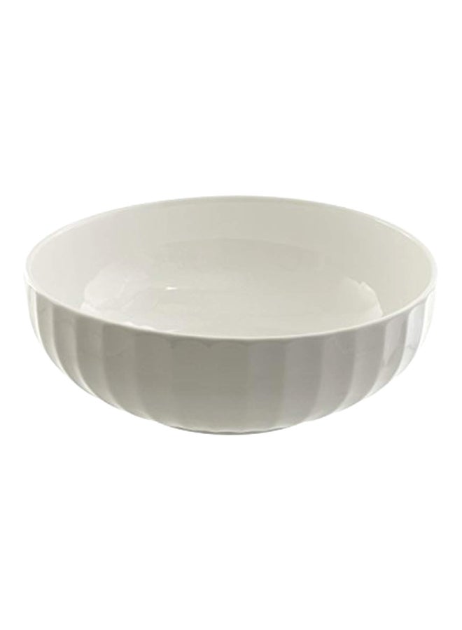 Porcelain Faceted Bowl White