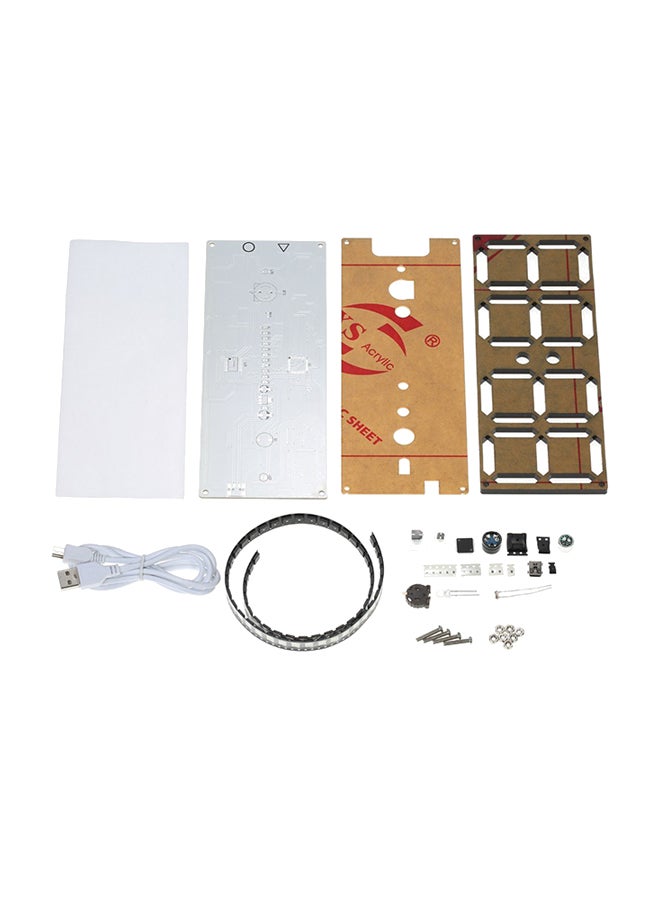 4-Digit DIY LED Clock Kit Clear 20 x 10cm