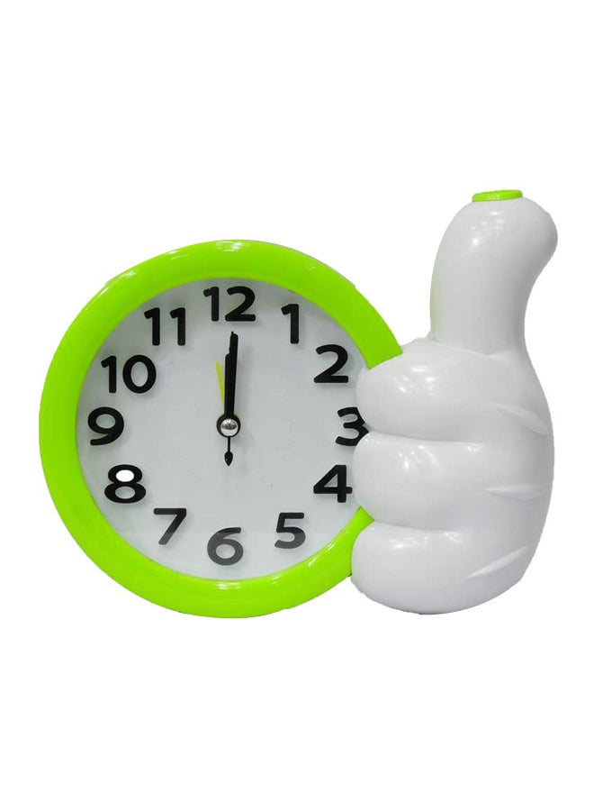 Table Clock Green/White 17x16centimeter
