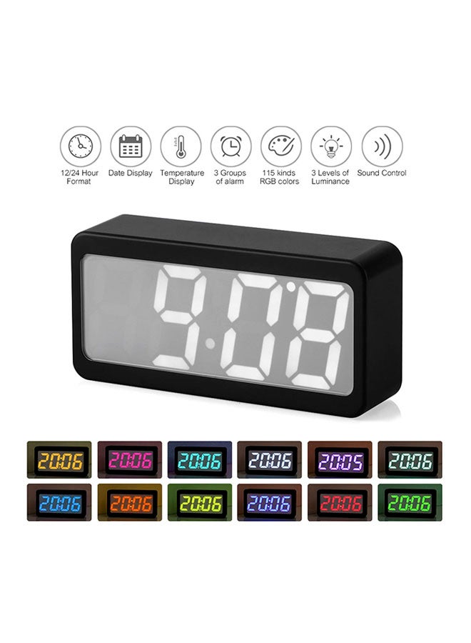 LED Digital Alarm Clock Black/Grey 15 x 9 x 4cm