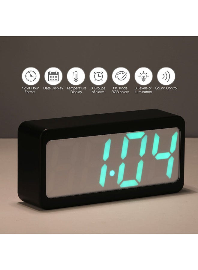 LED Digital Alarm Clock Black/Grey 15 x 9 x 4cm