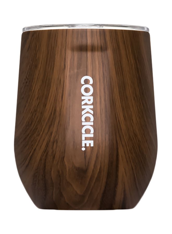 Stemless Insulated Mocktail Tumbler With Lid Walnut
