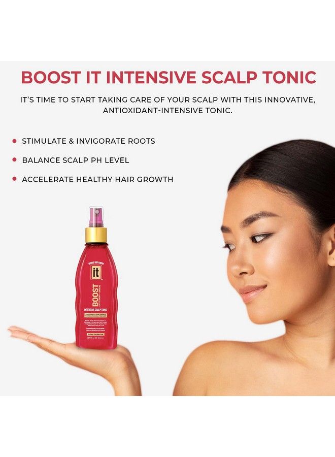 Boost It Intensive Scalp Tonic Spray For Women 5.1Oz Accelerates Hair Growth Thickens Thinning & Fine Hair Infused With Ginseng Coffee Berry & 15 Botanical Extracts Sulfate & Paraben Free