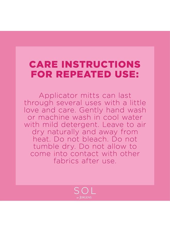SOL by Jergens Self Tanner Applicator Mitt, Flawless, Streak-free Tanning Blender Glove, Sunless Tanning, Reusable Tanning Mitt Protects Hands, All Skin Tone