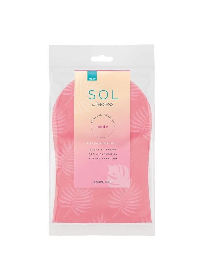 SOL by Jergens Self Tanner Applicator Mitt, Flawless, Streak-free Tanning Blender Glove, Sunless Tanning, Reusable Tanning Mitt Protects Hands, All Skin Tone