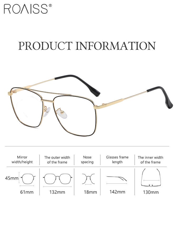 Blue Light Blocking Glasses Blue Light Filter Computer Reading Gaming TV Phones Oversized Eyeglasses Fashion Anti Eyestrain Headache Eyewear for Women Men Black Gold